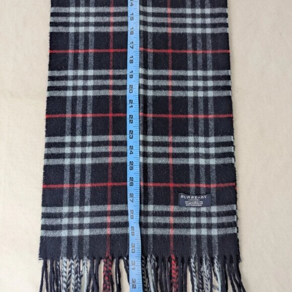 Burberry Unisex Lambswool Scarf Blue – Classic Check – Authentic – Fast Ship - Picture 6 of 7